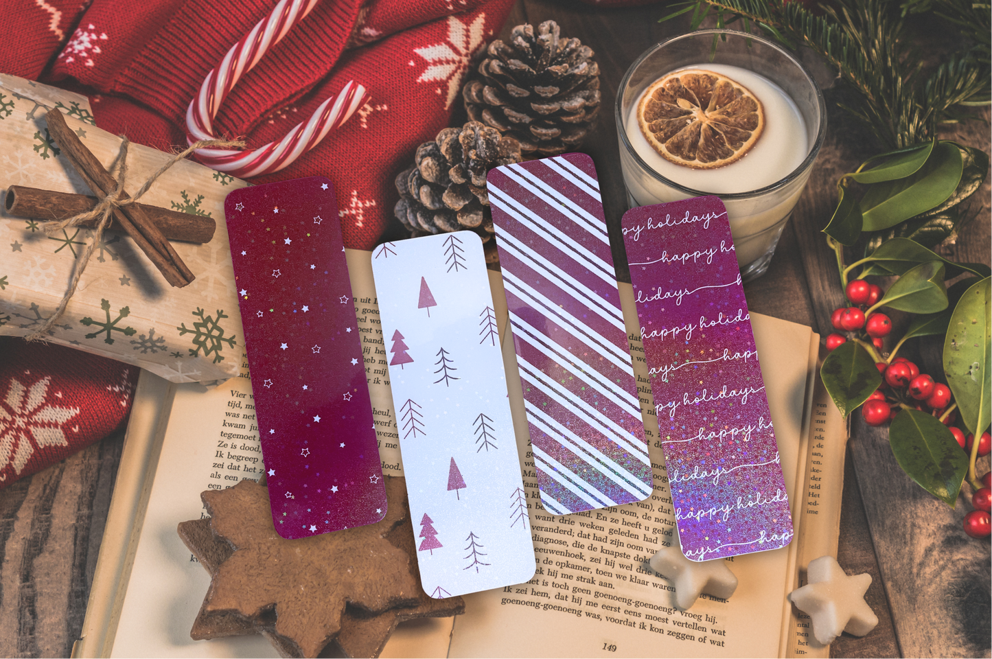 Peppermint Bookmark Set