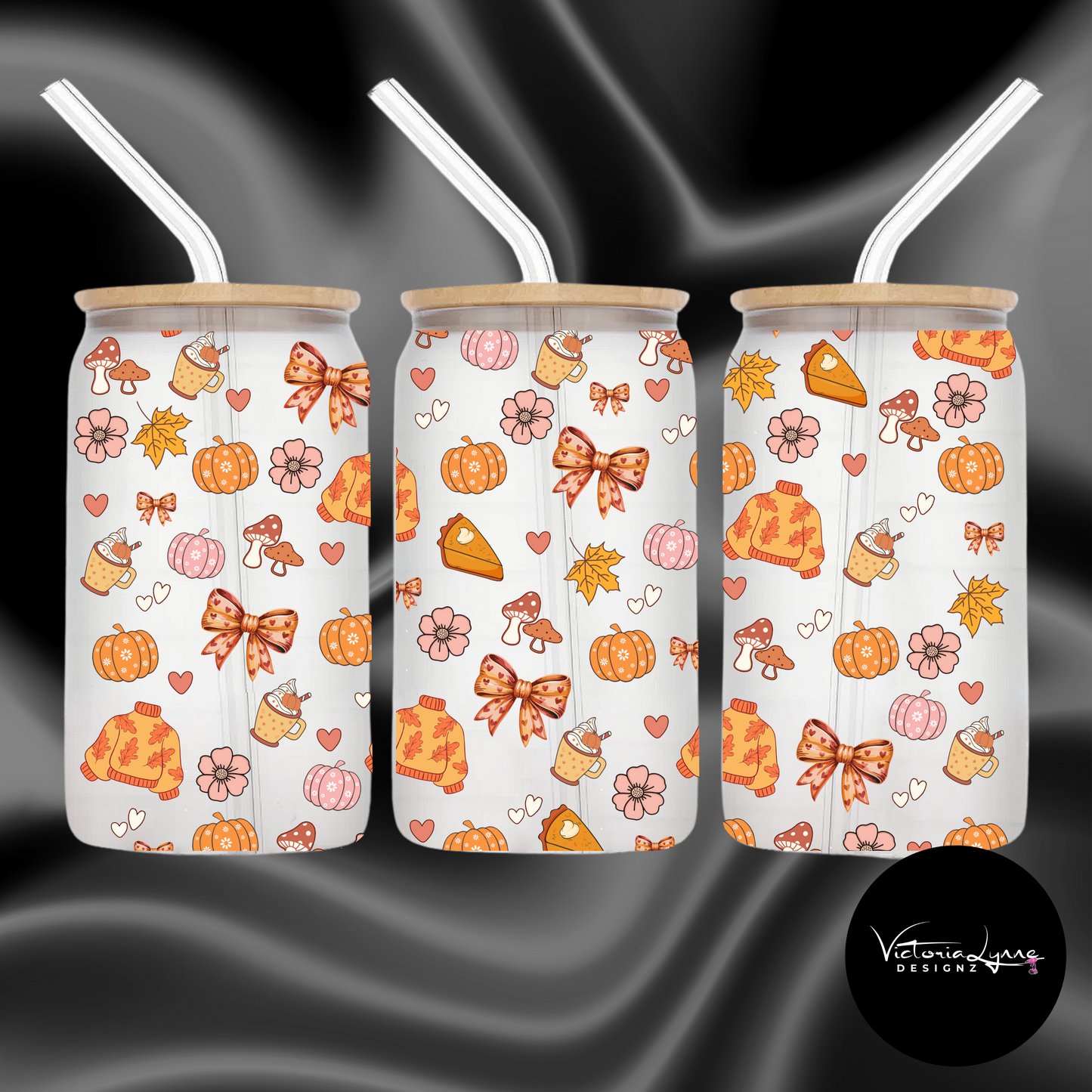 Frosty Fall 16 oz. Glass Cup