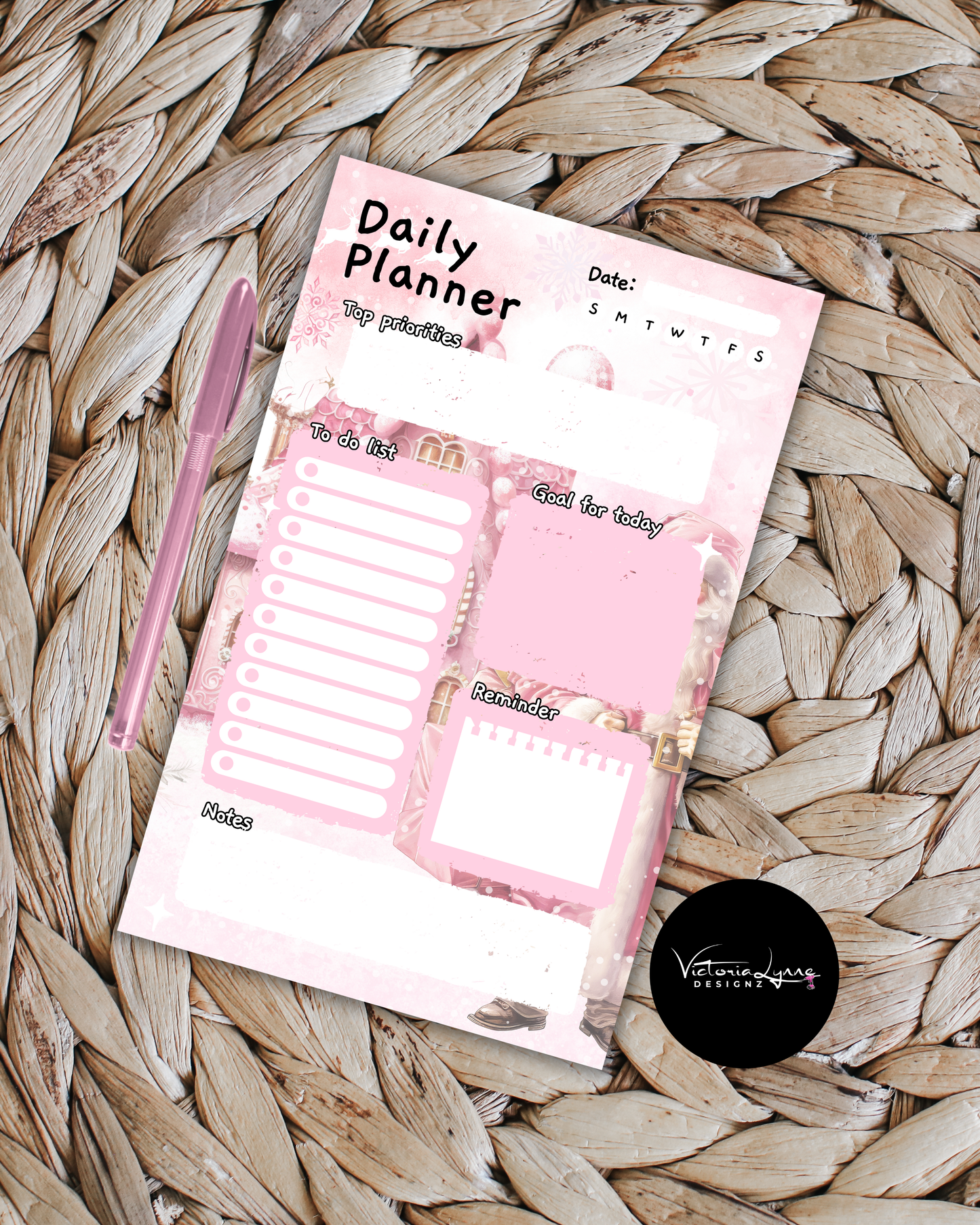 Snowy Pink Dream Daily Planner